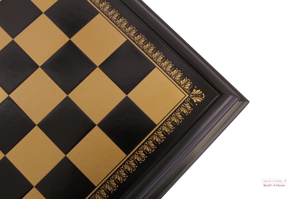 WOODEN BLACK LAQUERED CHESS TABLE WITH LEATHERETTE CHESS BOARD online